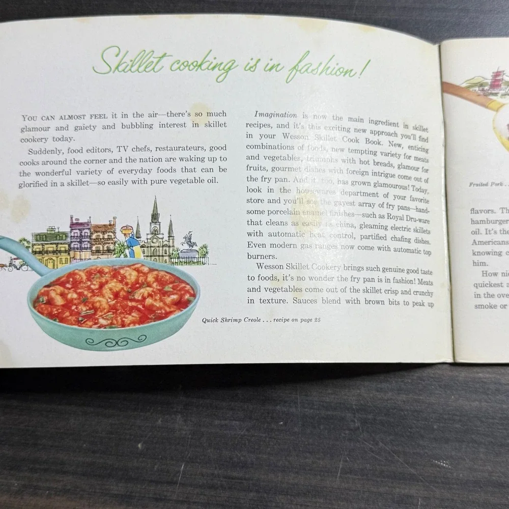 Wesson Oil Skillet Cookbook Vintage 1950s‎ Recipes Glamorous Skillet Cooking